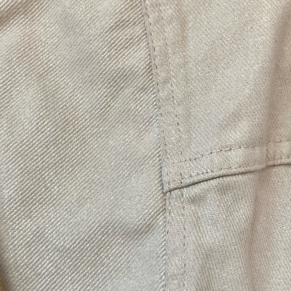 Zara High-Waist Shimmer Denim Cotton Romper - Picture 8 of 14